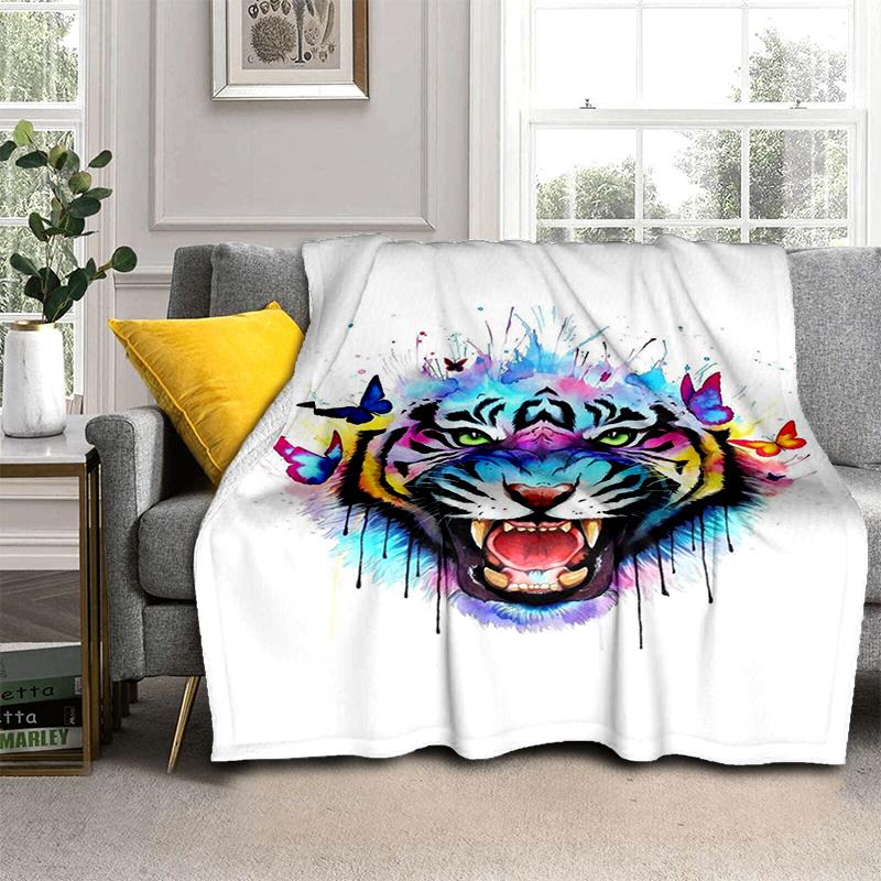 Большой чехол для дивана-кровати с 3D принтом тигра, мягкое и волосатое одеяло, плед, мягкие теплые фланелевые одеяла, подарок для фанатов