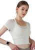 VeroMan Yoga Top with Gym Cups, Mesh, Moisture-Wicking, Quick-Drying, Wear, Pilates, Ppi-ssd027 (White, L)