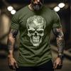 Skeleton 3D Printed Muscle Men's T-shirt Retro Short Sleeved Streetwear Hip-hop Top T-shirt Men's Plus Size Clothing