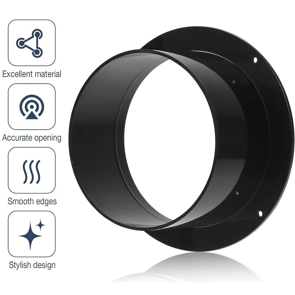 Plastic Wall Flange Connector Black Exhaust Pipe Connector Air Ducting Connection  Ventilation Pipe