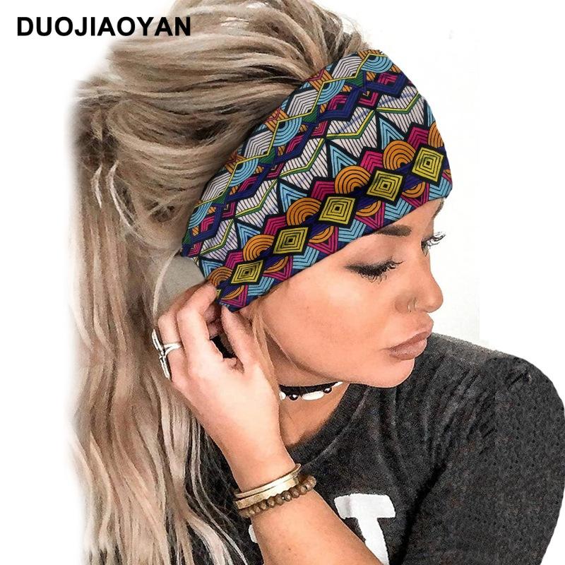 Paisley Pattern Sports Headbands, Stretchy Knotted Sweat Absorption Boho Fitness Running Yoga Headbands, Wide Boho Headband Headwrap