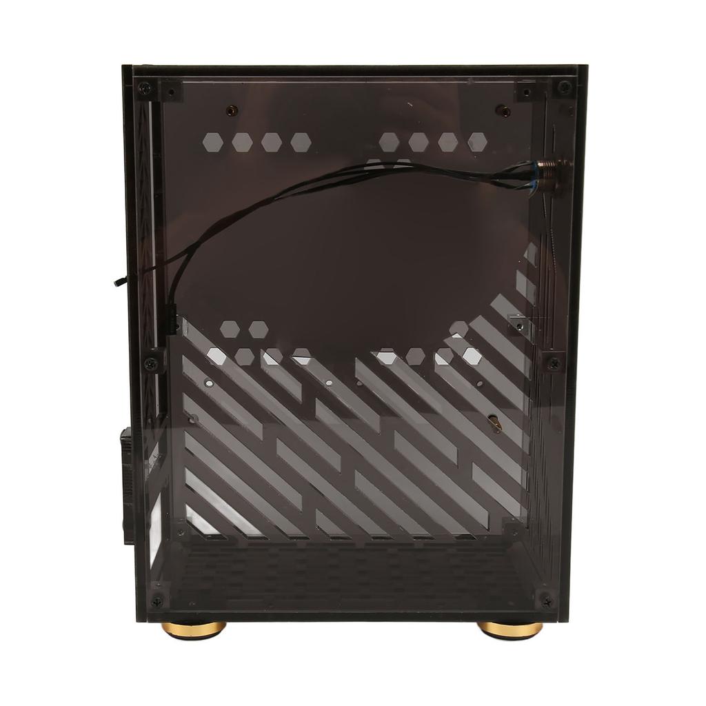 Mini ITX Case 4.3L Clear Acrylic Panel 360 Degree Cooling Cushioning Foot Pads Mini PC Case for