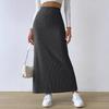 Spring New High Waist Knitted Half Skirt Looks Thin Side Split Long Skirt for Children
