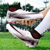 Brand Fashion Blue Football Training Shoes Men Women Long Spikes Professional Soccer Cleats Men Breathable Socks Futsal Boots