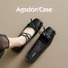 Augustine Mary Jane Women 2025 New Spring and Summer French Soft-soled Light Mouth Single Shoes Commuter Black Small Leather Shoes