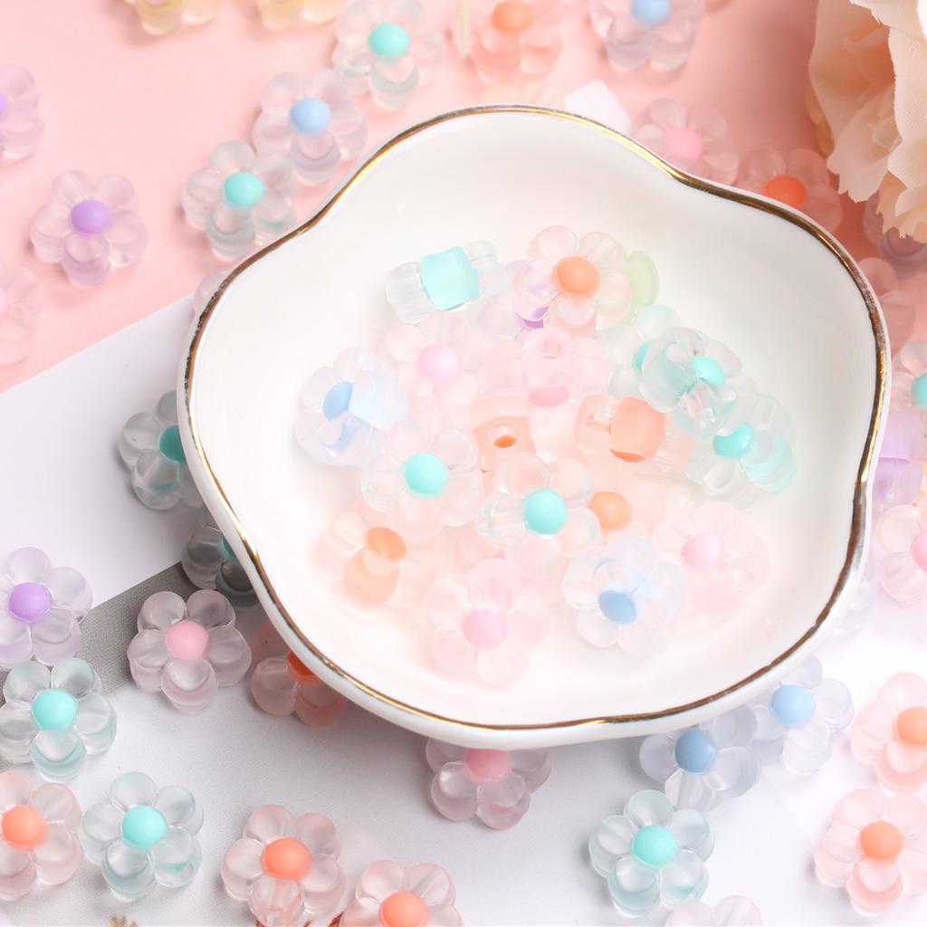 Home About100pcs DIY Necklace Jewelry Making Fashion Clear/Matte Handmade Material Jar Heart Plum Beads Bracelet