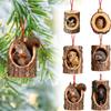 6Pcs Christmas Ornament Forest Animal Squirrel Monkey Koala Design Acrylic Hanging Ornament Xmas Tree Home Decor
