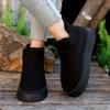 2024 Autumn/Winter New Women's Thick Soled Snow Boots Cotton Shoes with Velvet Inner Round Head Sleeve Foot Cotton Boots