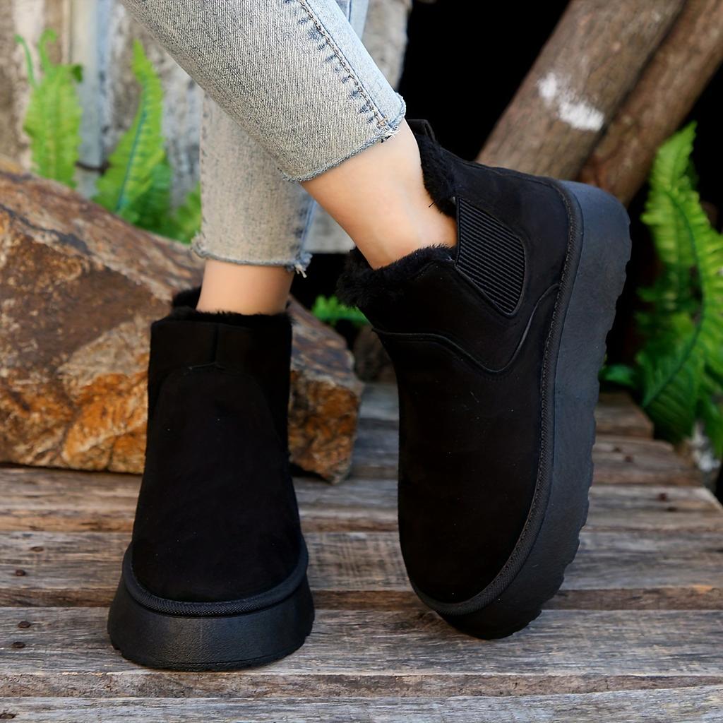 2024 Autumn/Winter New Women's Thick Soled Snow Boots Cotton Shoes with Velvet Inner Round Head Sleeve Foot Cotton Boots