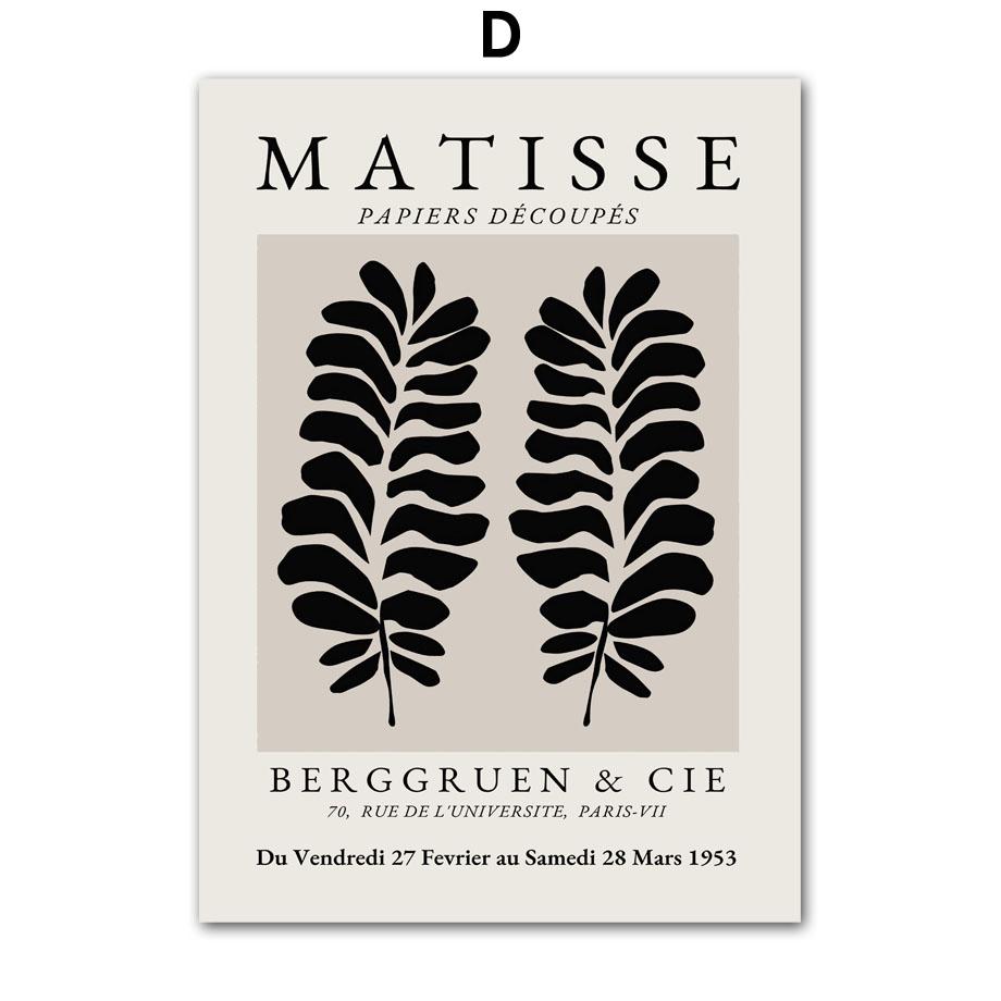 Abstract Matisse Coralline Leaves Flower Girl Wall Art Living Room Decoration Nordic Posters And Prints Canvas Painting Pictures