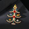 Christmas Brooch Christmas Tree Holiday Party New Gifts Metal Diamond Pin Brooch Accessories