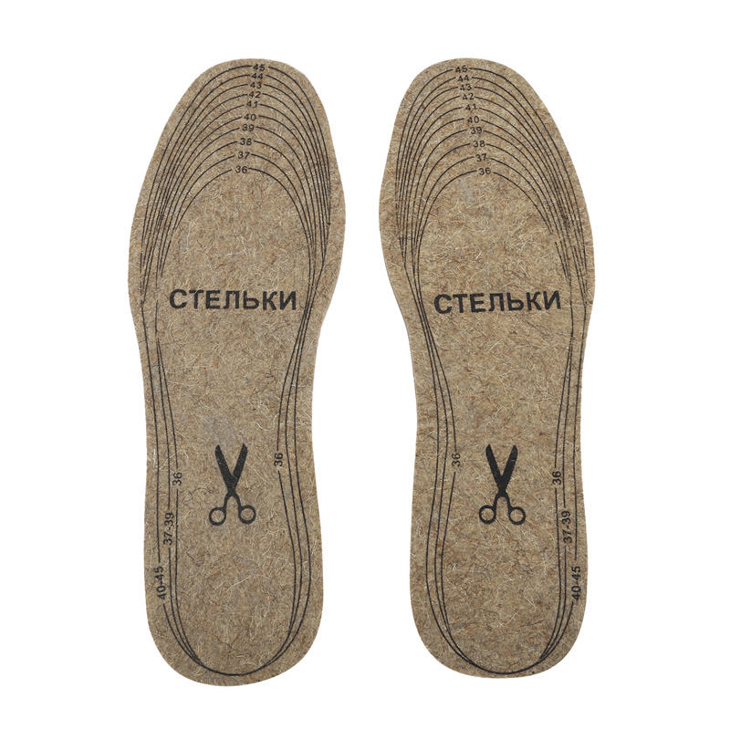 1 Pair Wool Felt Insoles For Shoes Men Women Warm Shock-absorbing Insoles Shoes Pads Can Cut Freely