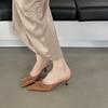 Pointed High-heeled Slippers Spring New with Skirts, Fitting Shoes Low-heeled Bow Bag Head Half Slippers