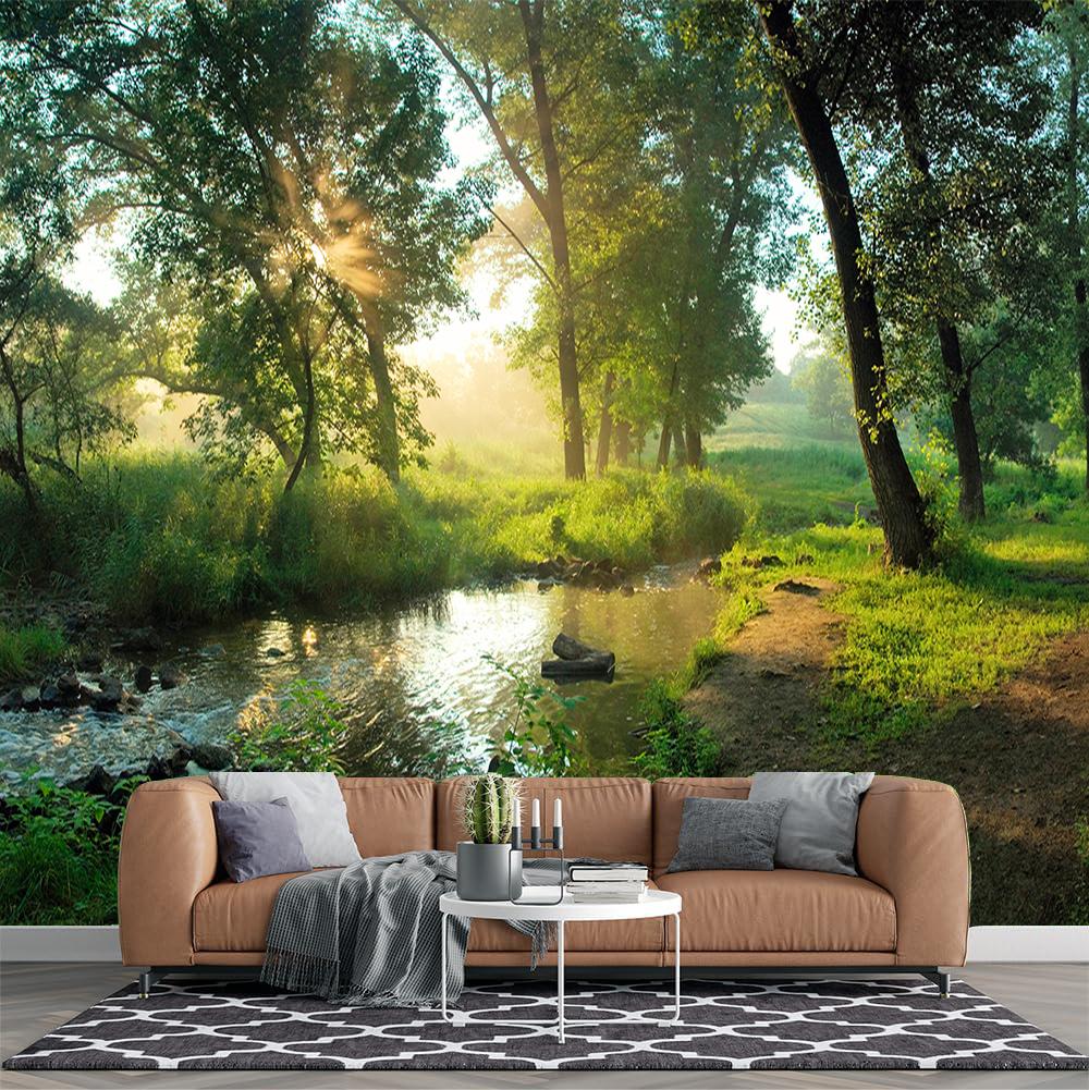 Forest Stream Wallpaper 3d Natural Scenery Wall Mural Living Room Bedroom Forest Mural Home Decor