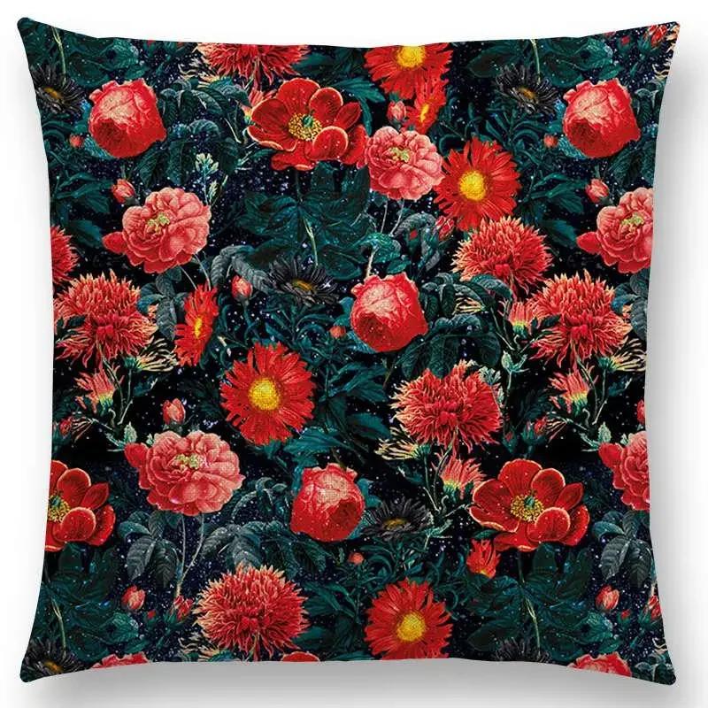 Latest Gorgeous Floral Night Forest Garden Print Throw Pillow Case Home Decor Cushion Covers / Cushion Cover Hogar