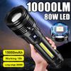 10000LM Most Powerful Led Flashlights Tactical Flash Light 3*18650 Battery Long Range Spotlights Torch Emergency Light
