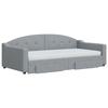VidaXL Daybed with Trundle and Drawers Light Grey 100x200 Cm Fabric 3197589