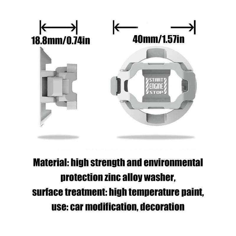 New Red Car Engine Start Stop Button Cover Car Ignition Switch Cover One-touch Start Button Button Cover Car Interior Decor