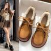 Internet Celebrity Spot Retro Cotton Shoes Women's 2025 Winter New Thick-soled Versatile Lace-up Velvet Casual Shoes