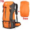 70L Nylon Camping Backpack Travel Bag With Rain Cover Outdoor Hiking Daypack Mountaineering Backpack Men Shoulder Bags Luggage