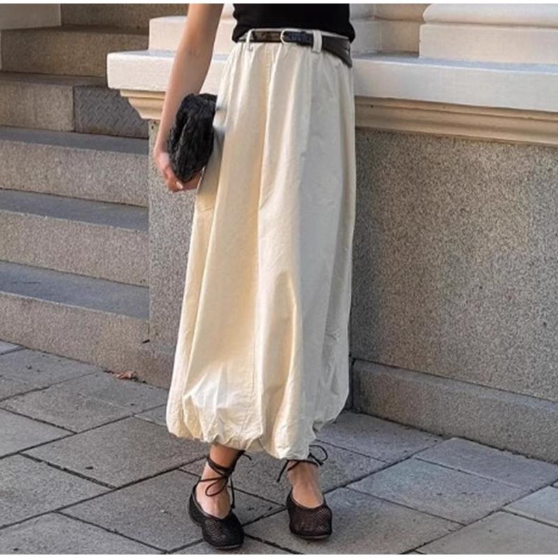 Spring Autumn High Waist Fashion Long Skirt Women's Solid Color Elegant Commute Streetwear Loose Casual Ladies Maxi Skirt 2025 New