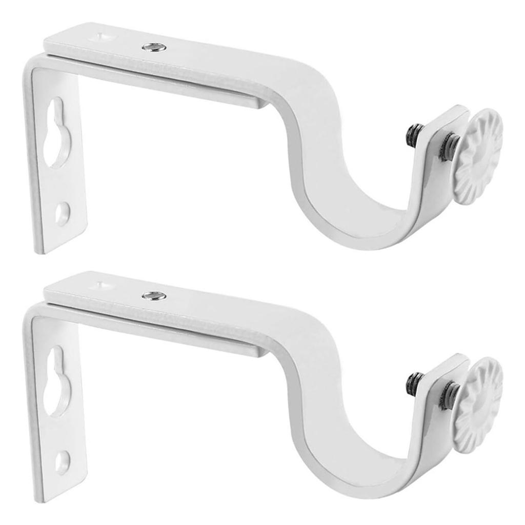 2Pcs Adjustable Curtain Holder Curtain Drapery Rod Bracket Window Curtain Rod Support Hanger Hardware Easy To Install