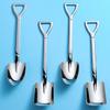 20/2x Stainless Steel Shovel Spoons Gold Silver Mini Coffee Teaspoon Fruit Ice Cream Dessert Spoon Scoops Kitchen Tableware Set