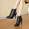 High Heel 9.5cm  Women's Winter Pointed Toe Thin Heels Ankle Boots Back Zipper Casual Boots for Women Ladies Vintage Classic Versatile Boots