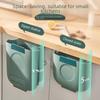 Wall-Mounted Foldable Kitchen Trash Can - Hanging Cabinet Door Waste Bin