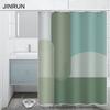 Bathroom Thickened Waterproof Curtain Mildew Proof Shower Curtain Shower Partition Curtain Shower Curtain Bathroom Curtain Free Perforation