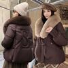 Streetwear Big-Fur-collar Down Cotton-padded Jacket Women's Winter Short Parkas Thicken Warm Coats Lady Fashion Outerwear
