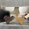 New Casual Retro Lace-up Boots for Women with Thick-soled Shoes Height-increasing Ankle Boots