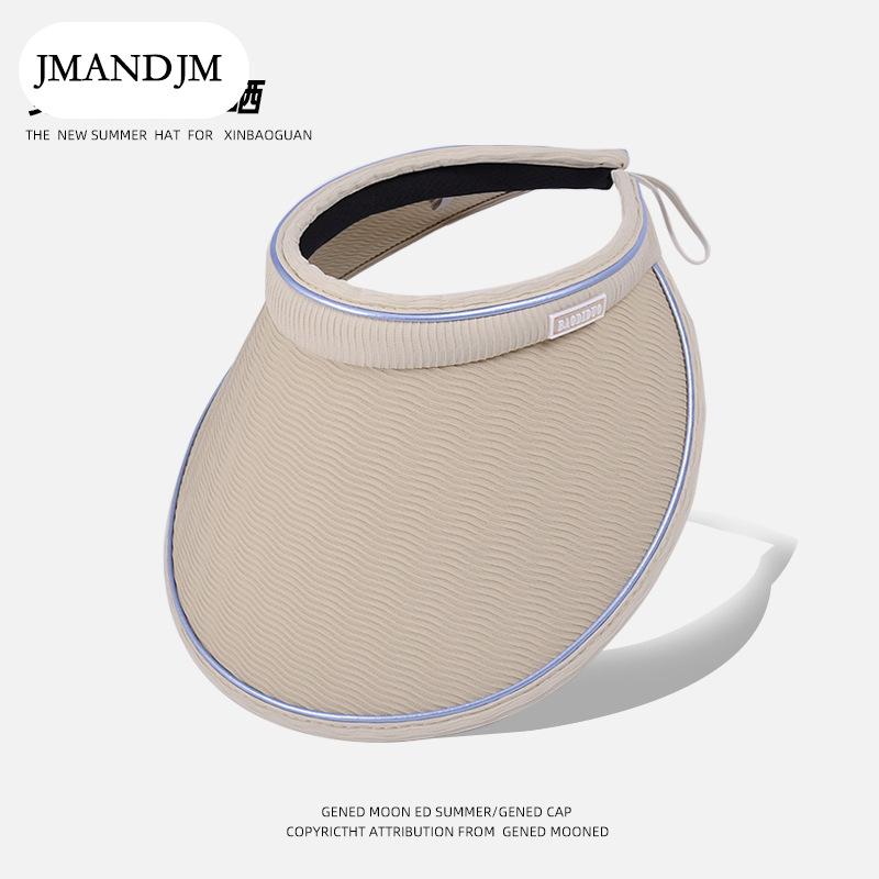 Summer Sunscreen Sunshade Empty Top Hat Korean Version Versatile Pearl Hat Women's Vinyl Big Eaves Headband Sun Hat