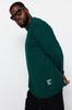 Men's Style Plus Size Emerald Green Plus Size Regular Normal Cut Comfortable Cotton Sweatshirt with Label