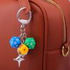 Hiphop Dice Billiards Keychain Y2K Black Dice No. 8 Starburst Pendant Bag Charms Hangings Punk Cool Ornament Accessories