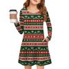 Christmas Day Girls' Long Sleeve Dress - Color Pocket Dress