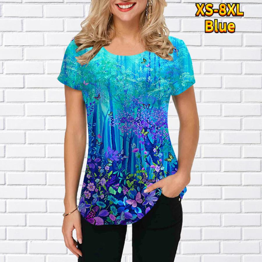 Short Sleeve Clothes Ladies Ladies Print Fashion Ladies Casual Summer T Clothes T Shirts New Print S-8XL