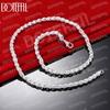 Classic Geometric Chain Necklace 50/60cm Gift 925 Sterling Silver Fashion Charm Jewelry