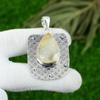 Natural Golden Rutile Gemstone Jewelry 925 Sterling Silver Pendant For Girls
