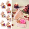 Heart Shaped Wooden Box Soap Flower Simulation Colorful Rose Small Wooden Box