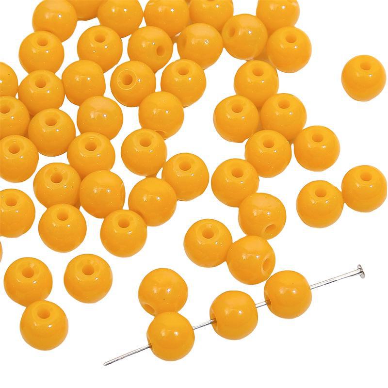 8mm Solid Color Glass Round Beads for DIY Necklace and Bracelet Jewelry Making