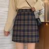 2023 Women's High-Waist Plaid A-Line Skirt - Autumn/Winter Fashion, Petite, Hip-Length, Trendy Hot Girl Style