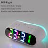USB Rechargeable LED Alarm Clock Temperature Date RGB Luminous Digital Clock Voice Control 12/24H Electronic Snooze Clock