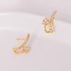 Banyan Tree S925 Silver U-Shape Diamond Luxury Earrings for Women - Korean Niche Cold Style