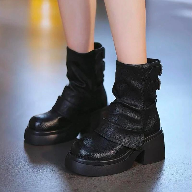 Platform High Heels Women Ankle Boots Fashion Shoes 2025 Trend Winter New Goth Chunky Chelsea Boots Leisure Pumps Mujer Botas