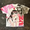 Anime Pattern Printed Y2k Women's T-shirt Hip Hop Gothic Harajuku Punk Loose Casual Short Sleeve Cartoon Top