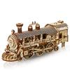 Hallisun 3D Wooden Puzzle for Adults 3D Assembly Puzzle Steam Train Car Steam Trains Moving Mechanical Craft Handicraft DIY Mechanical Wooden Puzzle