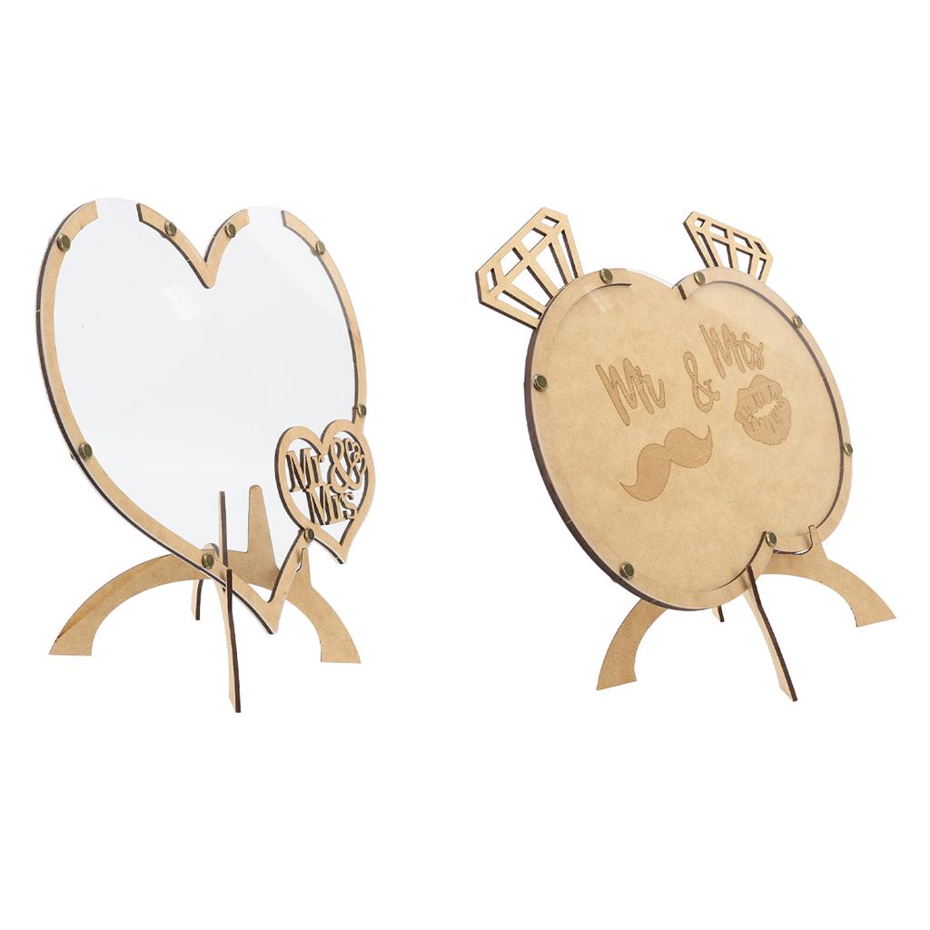 Wedding Guest Book Wooden Unique with 100pcs Hearts Wedding Guest Book Drop Box for Wedding Receptio