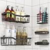 Punch-Free Wall-Mounted Bathroom Storage Rack and Organizer Shelf