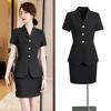 High-End Women's Summer Short-Sleeve Suit: Professional Front Desk & Beautician Uniform